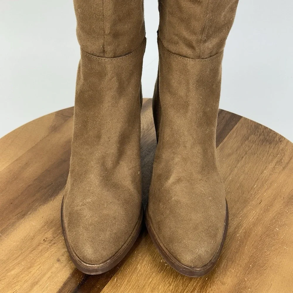Womens Seychelles Paradise City Brown Faux Suede Over The Knee Boots Size 9